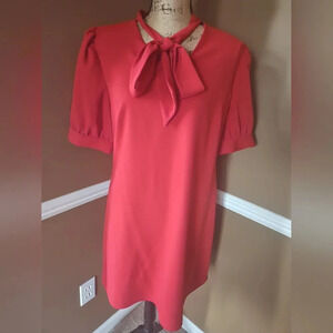 Sz 12 Riley & Rae Red Flight Attendant Style Dress with Tie